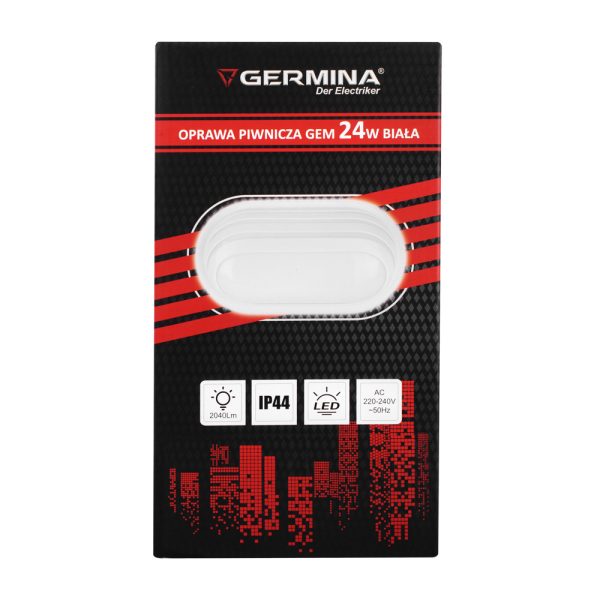 Germina GW-0180 Oprawa piwnicza owalna 24W Biała